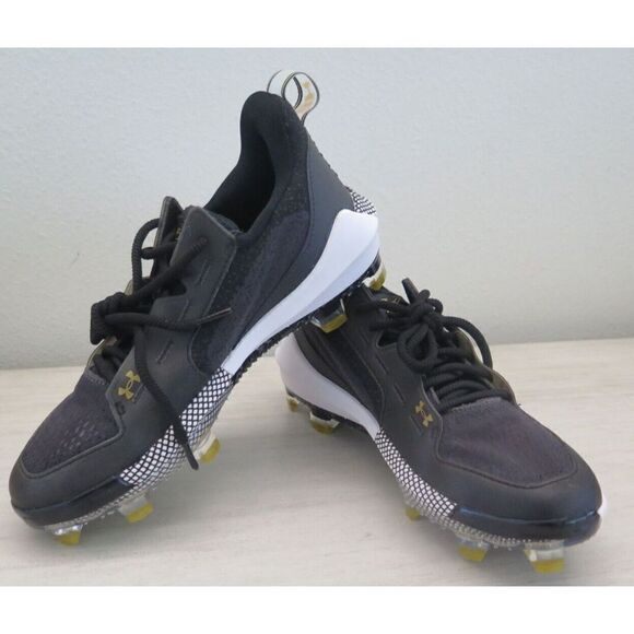 Under Armour 3024320 Mens Sz 12.5 Black/White Harper 6 Elite TPU Baseball Cleats - Picture 1 of 8